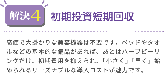 初期投資短期回収